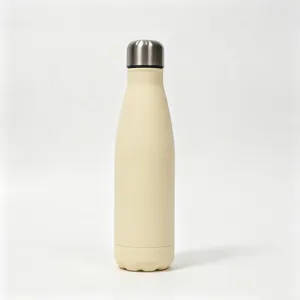 500ml Stainless Steel Insulated Cola Bottle Vacuum Thermos Cup with Matte Beige Finish
