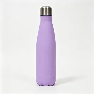 500ml vacuum insulated stainless steel water bottle matte purple cola flask design cup