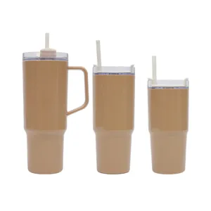 Ensemble de 3 grands tasses de voiture avec poignée bouteille d'eau en plastique