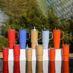 Grande capacite tasse de voiture avec poignee, plastique sport en plein air tasse d'eau.