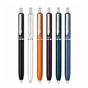 Penna Gel Retrattile a Basso Baricentro Scocca in Metallo Perlato Impermeabile ad Asciugatura Rapida Scrittura Fluida Ufficio Scuola