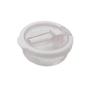 Coperchio per tazza in plastica trasparente con doppio beccuccio e guarnizione a prova di perdite.