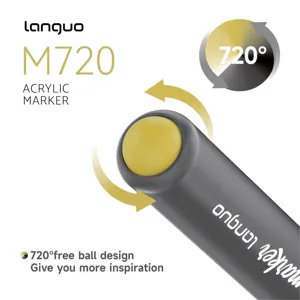 Acrylic marker detail shot showing 720 degree free ball design for smooth creative drawing.