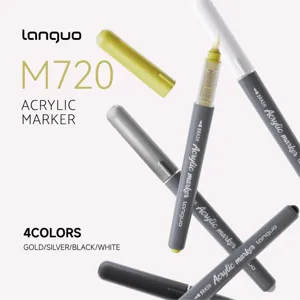Languo M720 liquid acrylic marker pens 4-color set gold silver black white for student art
