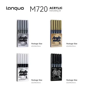 Languo M720 acrylic markers 5pcs set, smooth writing paint pens for art painting graffiti.
