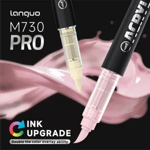 Pennarelli acrilici liquidi Lanquo M730 PRO con punta a pennello morbida e grande inchiostro.