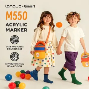 Set di pennarelli acrilici Lanquo x Qimiart M550 con borsa per pittura bambini.
