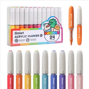 Set 24 Pennarelli Acrilici a Vernice, Pennarelli Liquidi per Disegno Arte Bambini.