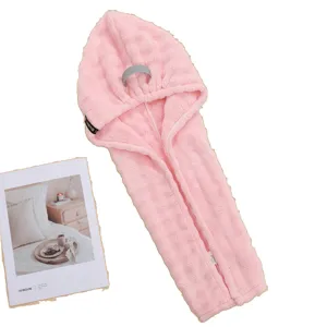 Bonnet de douche en microfibre rose pour femmes, séchage rapide et ultra absorbant