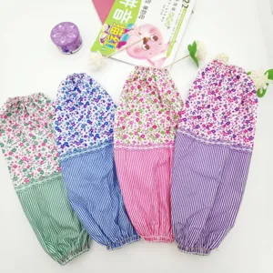 Long Anti Fouling Oversleeves For Women Autumn Winter Kitchen Cleaning Office Sleeve Protectors Floral Stripe Oversleeve