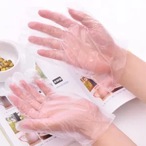 Gants Jetables Transparents en PE Antidérapants Imperméables Préparation des Aliments Nettoyage Tâches Ménagères Gants de Protection Quotidiens