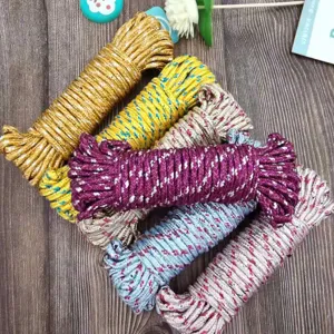 Detailed close-up of colorful braided nylon ropes, highlighting texture and durable weave design.