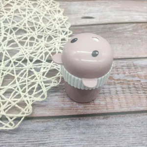 Cute plastic cartoon bear toothpick dispenser, portable round toothpick holder for home living room.