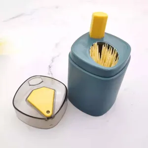 Automatic push toothpick dispenser plastic portable toothpick holder box for home use 1pc