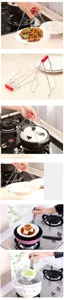 Stainless steel anti-scald bowl clip, multifunctional kitchen plate lifter for hot dishes.