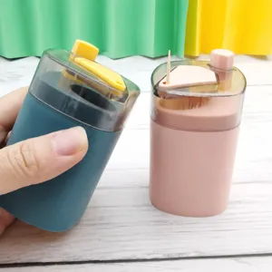 Creative Push Type Toothpick Holder Portable Plastic Toothpick Dispenser Storage Box Home Dining Table Container