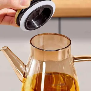 Bottiglia dosatore olio in vetro resistente al calore per cucina, contenitore condimenti