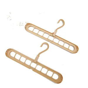 Beige Kunststoff Mehrloch Kleiderbugel fur Kleiderschrank und Balkon Organisation.