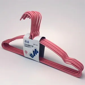Perchas de plástico rosa revestidas para secado y almacenamiento de ropa 10pcs