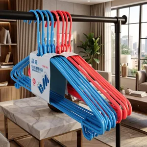 Kledinghangers voor thuis van metaal antislip kledinghanger met schouderhaken rood blauw