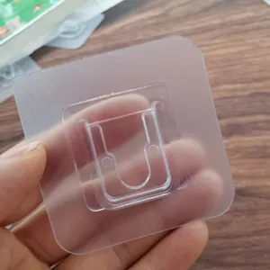 Gancho adhesivo transparente sin rastro soporte de pared para cocina y baño hogares.