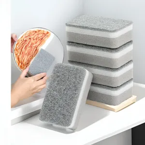 Kitchen cleaning sponge double sided scouring pad for dishes and pot washing detailed view
