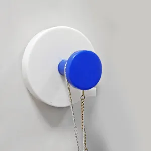 Punch-free suction cup wall hook, durable household key and hat storage holder for entryway.