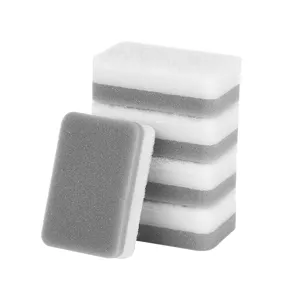 Dual-sided cleaning sponge block set for efficient kitchen dishwashing and scrubbing.