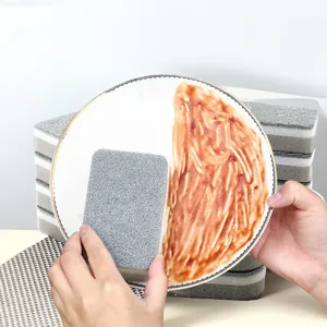 Kitchen Cleaning Sponge Double Sided Scouring Pad Dishwashing Scrub Sponge Block Thickened Household Cleaning Tool