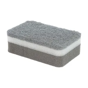 Kitchen cleaning sponge multi-layer scouring pad dishwashing block tool for household use