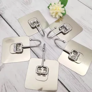 Multifunctional traceless adhesive wall hooks, heavy duty stainless steel rotating hooks.