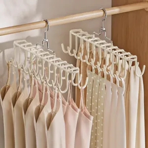 Multifunctionele Dubbele Rij Hanger Haken Ondergoed Hemdje Opbergrek Kunststof Kast Organizer Voor Slaapzaal