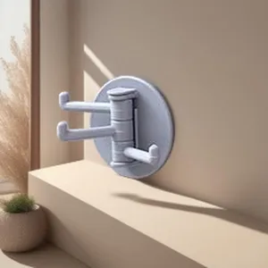 Versatile multi-prong rotating wall hook for kitchen and bathroom space organization.