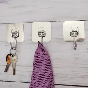 Traceless adhesive wall hooks heavy duty stainless steel utility hooks for home kitchen