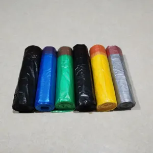 Rotoli di sacchi spazzatura multicolore con coulisse, sacchetti in plastica resistenti per la cucina.
