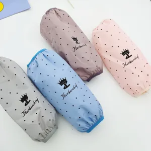 Mangas protectoras largas impermeables para cocina hogar, mangas antimanchas de lunares 4pz