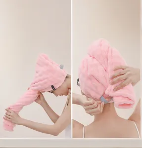 Bonnet de séchage de cheveux absorbant et séchage rapide en microfibre douce détail