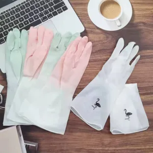 Gants de nettoyage menagers longs en caoutchouc latex impermeables pour la cuisine