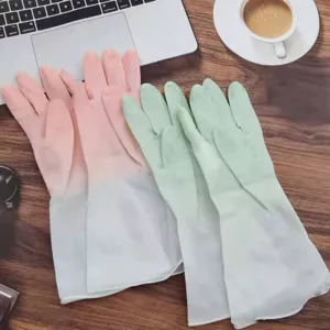 Gants de Vaisselle de Ménage en PVC Durables Gants de Nettoyage Minces Imperméables pour Femmes Outil de Nettoyage de Cuisine de Vaisselle