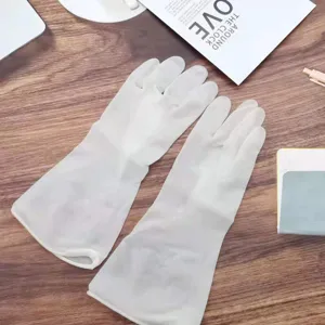 White household rubber cleaning gloves waterproof long sleeve for dishwashing daily housework