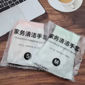 Gants de ménage bicolores durables pour la cuisine, imperméables, fins et confortables.