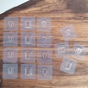Ganchos adhesivos transparentes de pared sin taladro para uso diario en cocina y baño