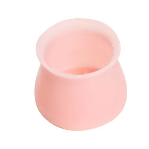 Pink silicone chair leg caps non-slip furniture foot protectors floor guards for home.