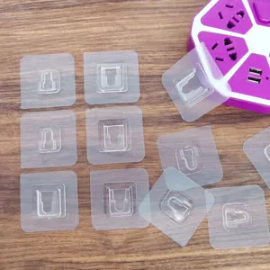 Gancho adhesivo transparente para soporte de enchufe de pared para cocina 10 piezas