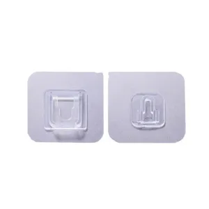 Juego de fijaciones de gancho de pared adhesivo transparente, soporte impermeable para cocina.
