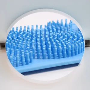 Silicone bath brush detail view, soft massaging bristles for body cleansing and daily spa use.
