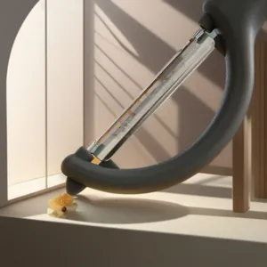 Pelador de verduras ergonómico de acero inoxidable en forma de P para papas y frutas