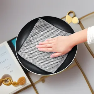 Paño de cocina de alambre de plata espesado antiadherente herramienta de limpieza