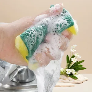 Kitchen dishwashing sponge cleaning scrub pad for household pot and pan washing tool main view