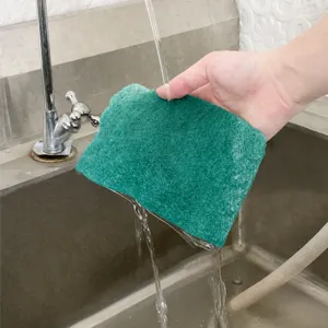 Spugna da cucina e tampone abrasivo bifacciale ispessito per una pulizia efficiente.